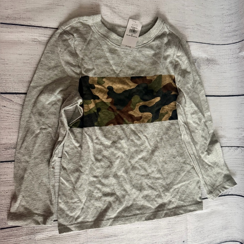 Old Navy Toddler Boys Gray🩶 Long Sleeve Crew Neck T-Shirt (NEW with tags) 4T